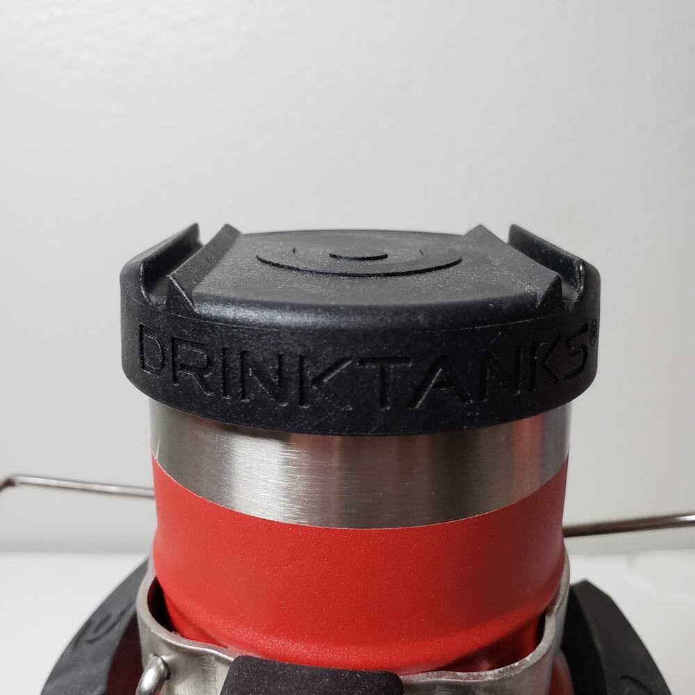 Drinktanks 64oz‎ Vacuum Insulated Travel Cup Mug Growler Crimson Red Camping New - Picture 8 of 11